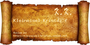 Kleineisel Kristóf névjegykártya